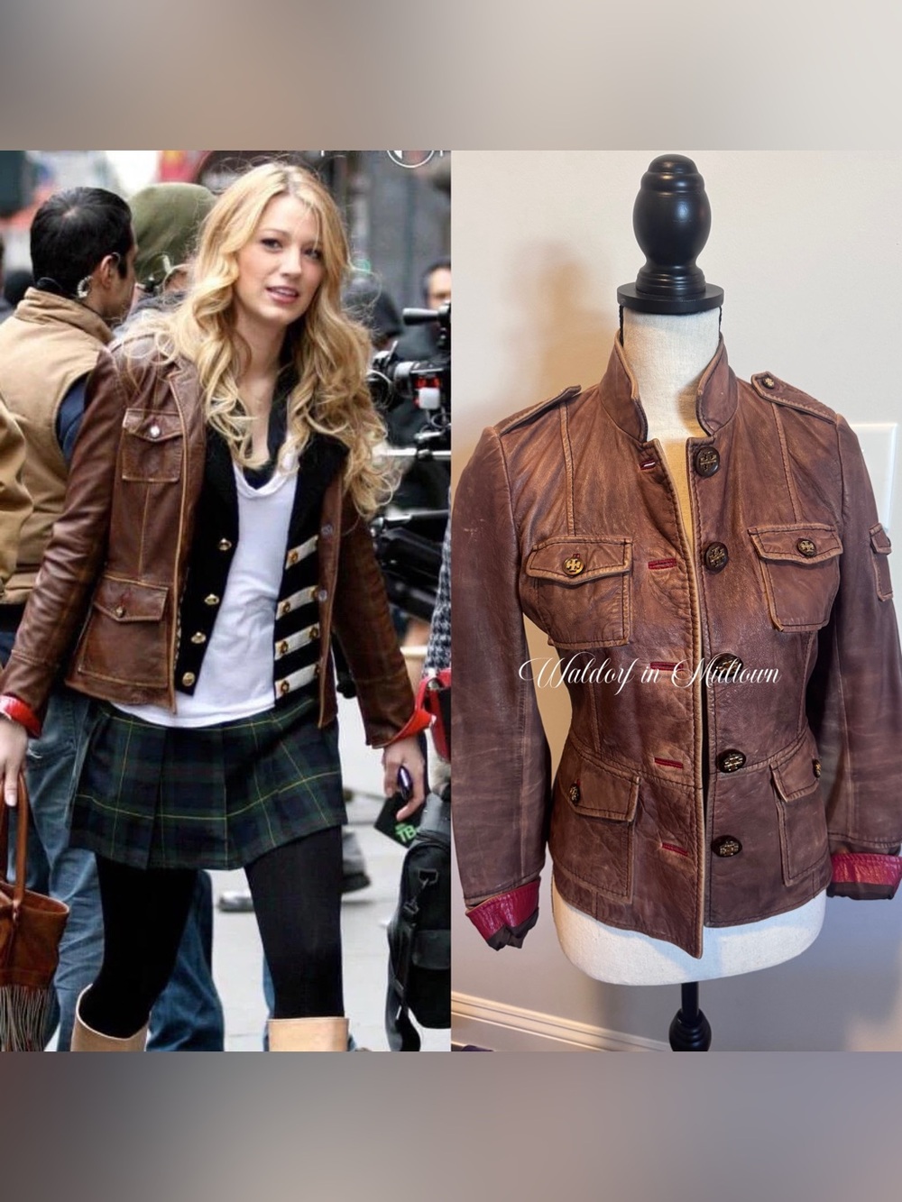 ASO Serena van der Woodsen Leather Tory Burch Jacket - 2